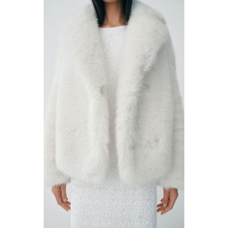 Za Autumn and Winter New Arrivals Women's Clothing Zr European and American Style Fashionable Simple Versatile Long-Sleeved Faux Fur Coat 4360246