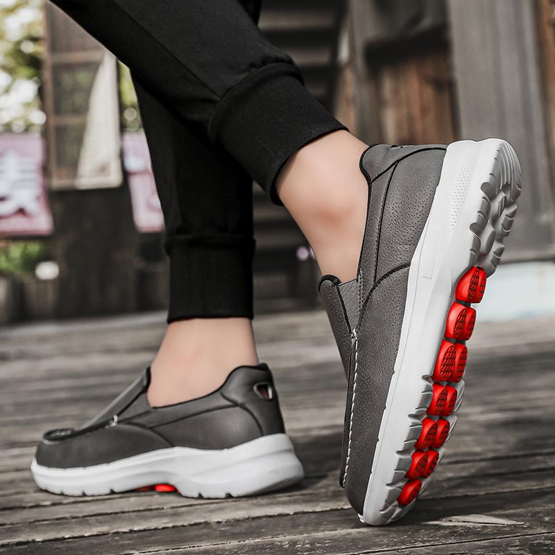 Fashion Men's Summer Leather Sneakers Platform Soft Bottom Casual Hiking Outdoor Non Slip Cover Wearing Breathable Walking Shoes 39-45
