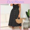 Polka Dot Print Princess Dress With Ruffle Trim Spaghetti Straps