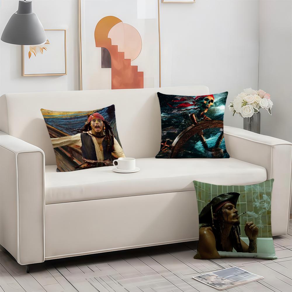 Cool JJack Sparrow Cushion Cover Birthday Anniversary Gifts Double Sided Printed Zipper Cushion Cover Soft Skin Bedding