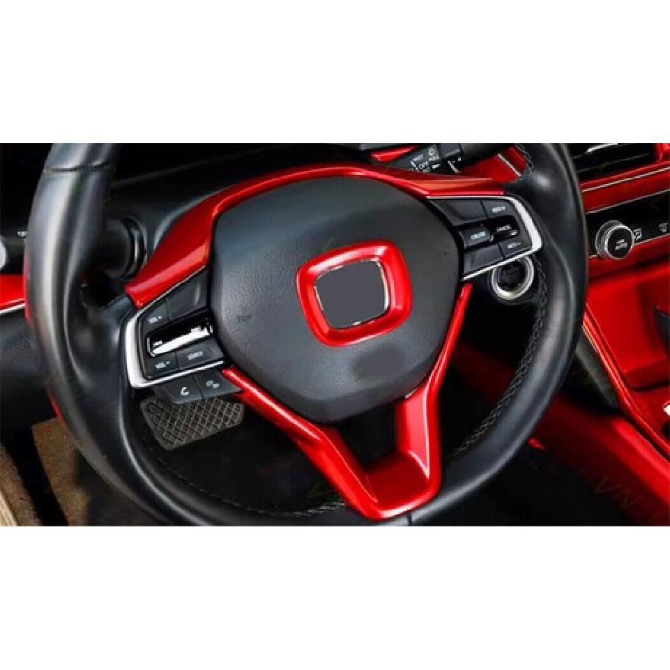Steering Wheel Border Panel Cover Trim 1* For Honda Accord 18-22 10th Bright Red