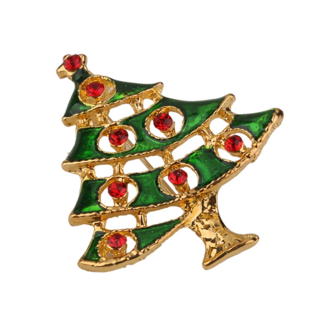 Weihnachtsbaum Brosche Anstecknadel mit Strass Dekoration für Weihnachtsfeier Gastgeschenk