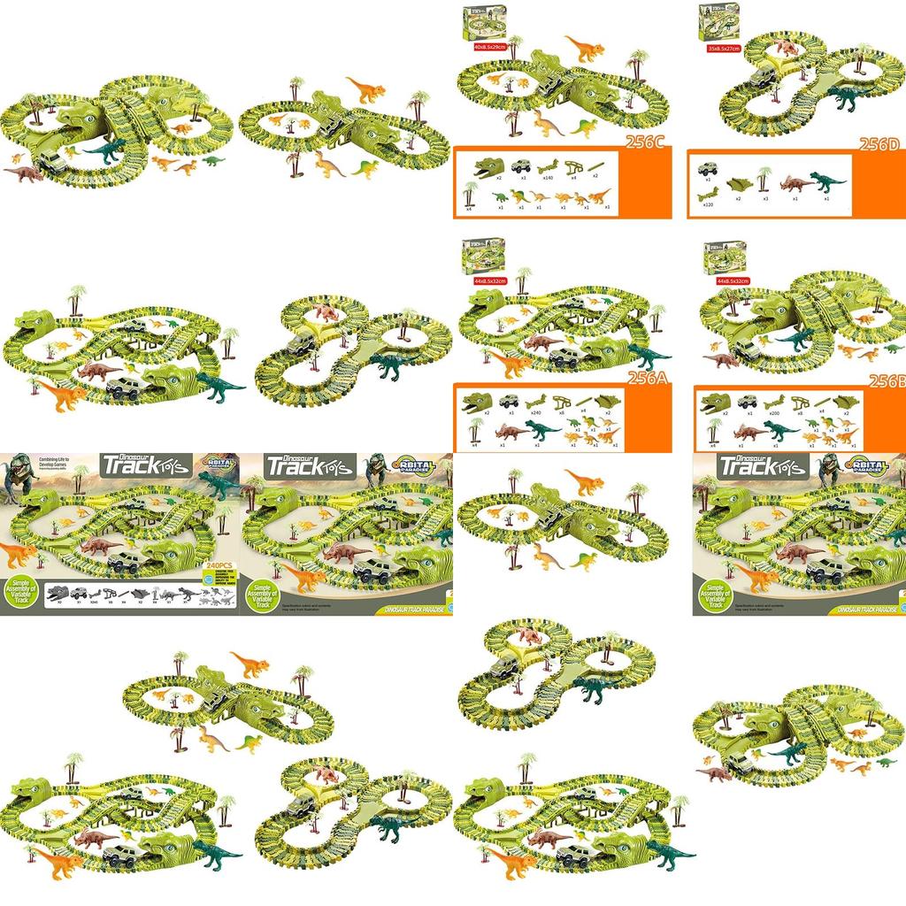 Elektrische Autorennbahn Puzzle Dinosaurier Szene Kind Lernspielzeug