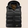 Vinter Plus Size dunväst med huva för feta män Lös vit ankdun svart guld väst 4XL-12XL
