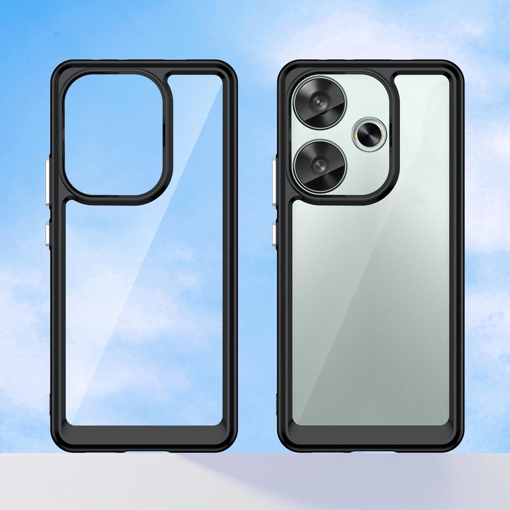 For Poco F6 Clear Case For Xiaomi Poco F6 Fundas Cover Coque Hard Translucent Soft TPU Frame Protective Phone Case Poco F6