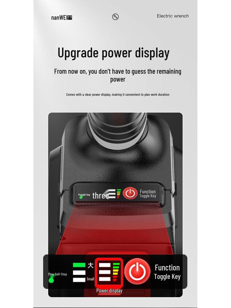 Nanwei Knight Series Brushless High Torque Impact Wrench with Lithium Battery for Auto Repair and Woodworking