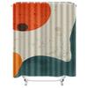 Abstract Orange and Teal Waterproof Shower Curtain Heat Resistant Machine Washable Non-Transparent 180x180cm