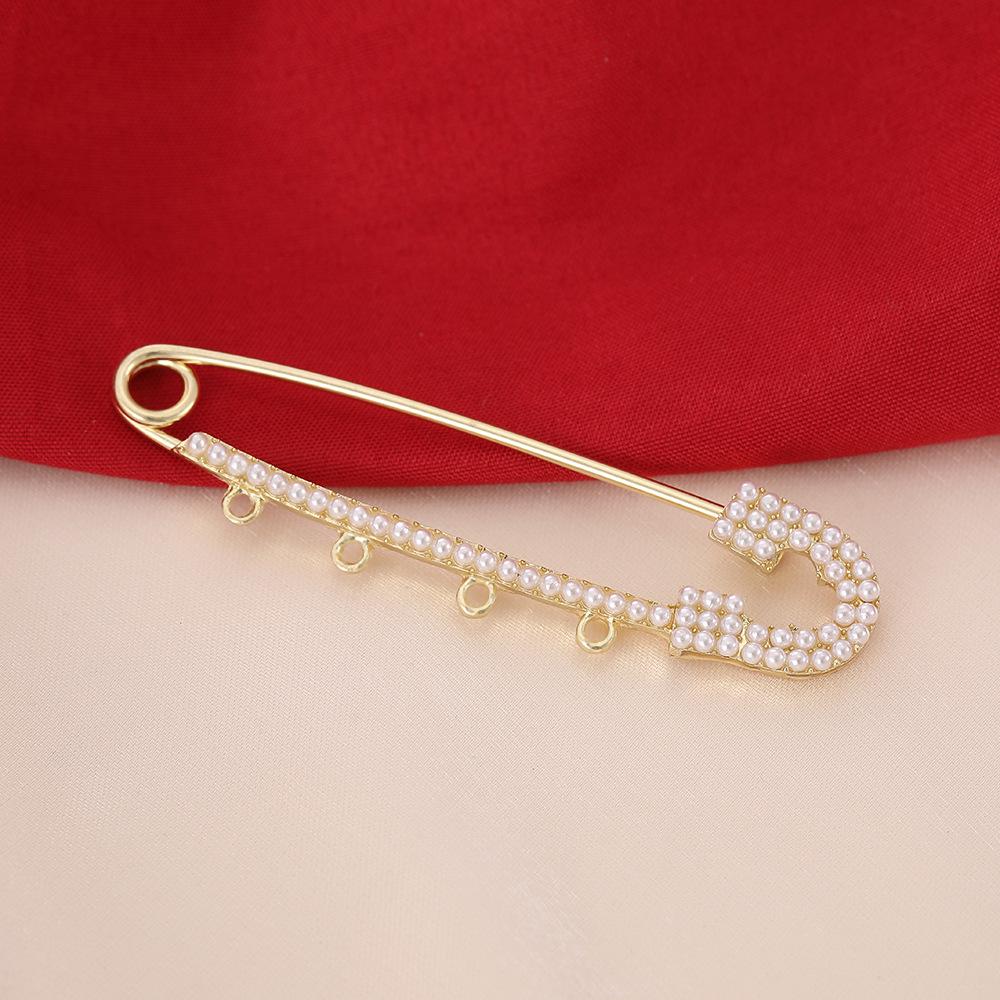 

Корейская стильная жемчужная брошь-обертка - Модная застежка для утяжки талии и защиты от оголения золотой