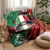 Italy Football Printed Flannel Blanket Skin Friendly Warm Decorative Throw for Indoor Couch Bed Daily Use