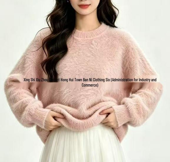 Women's Fluffy Round Neck Knit Sweater - Imitation Mink Velvet Long Sleeve Pullover for Autumn & Winter