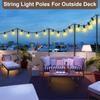 Outdoor Wrought Iron Shepherd's Hook for Garden, Courtyard, or Balcony Lighting