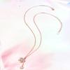 [ZHOU LIU FU] Women's Cherry Blossom Pendant Necklace, Sterling Silver 925, Popular Jewelry, Zirconia, Rose Gold, Gift, Simple Accessory, Cute,