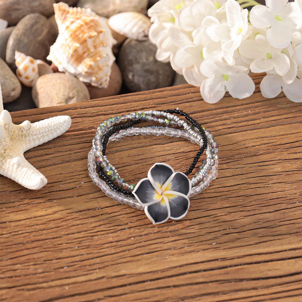 

Tropical Vacation Bracelet Lightweight Bohemian Flower Bracelet Imitation Pearl Bracelet Colorful For Casual Wear Gifts Beach
