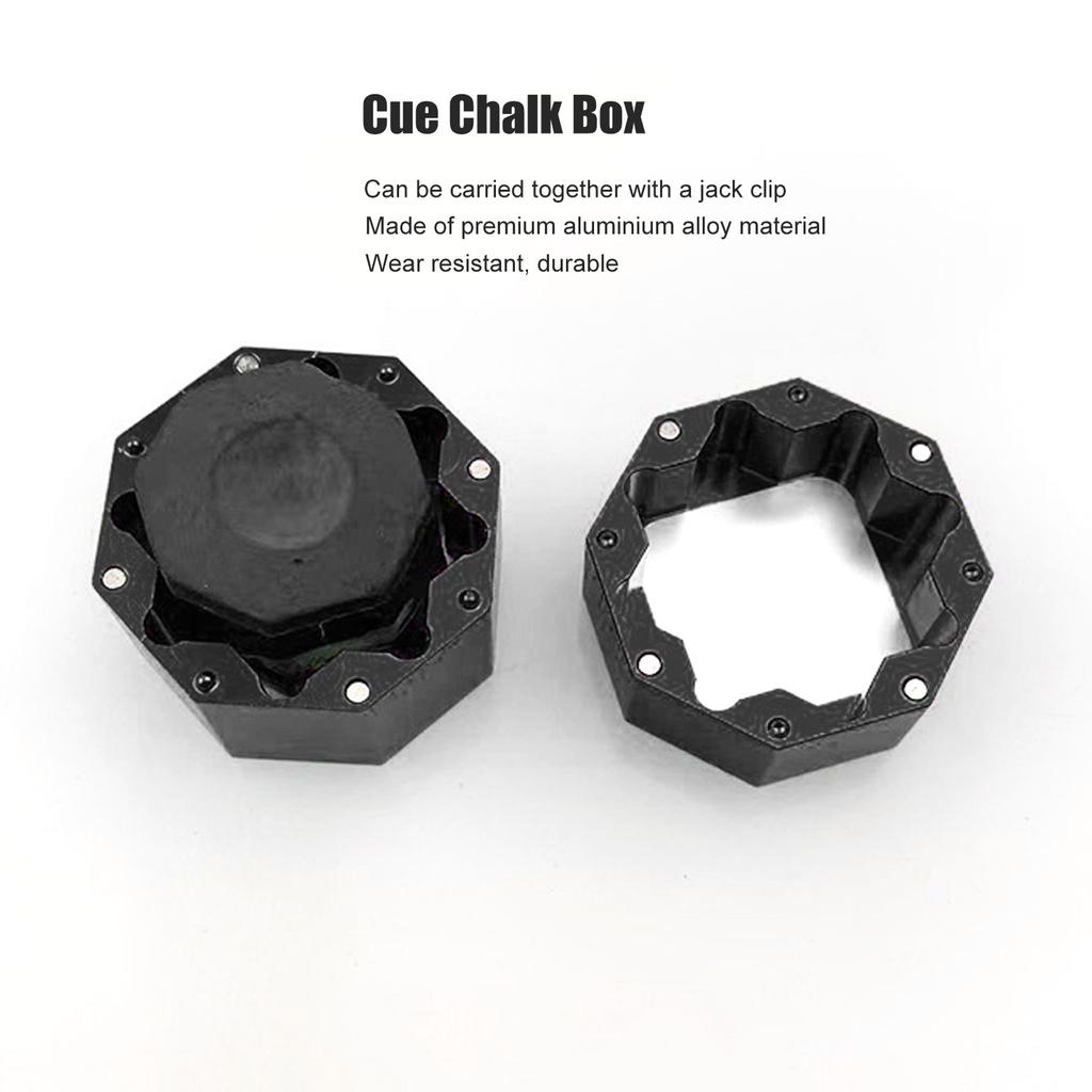 Cue Chalk Box Holder Aluminium Alloy Octagonal Billiard Chalk Case for Billiards Accessory