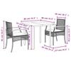 VidaXL Ensemble à Manger de Jardin avec Coussins 3 pcs, Table et Chaise de Terrasse, Meubles de Patio, Mobilier d'Extérieur, 3213617