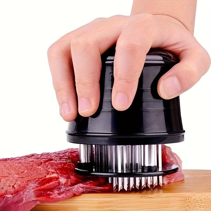 56 Needle Stainless Steel Meat Tenderizer , Heavy Duty Black Plastic Handle for Steak, Beef, Fish, Poultry ,Breaks Down Muscle Fibers
