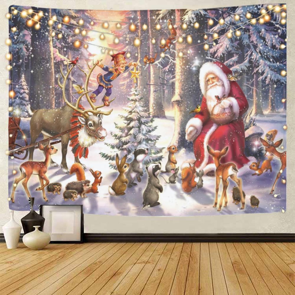 Santa Claus Background Decoration Tapestry Christmas Party Decoration Tapestry Christmas Home Back Decoration Tapestry Tapestry