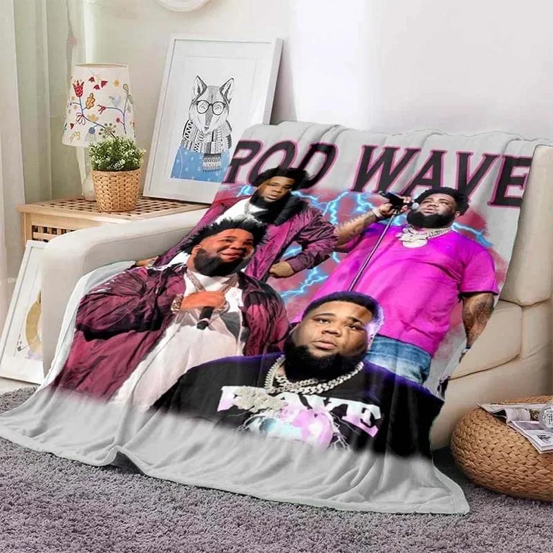 Hip Hop Rapper Blanket Rod Wave Flannel Blanket Soft Warm Throw Bedroom Decor Napping Couch Sofa Bed Chair Cover for Boys Girls