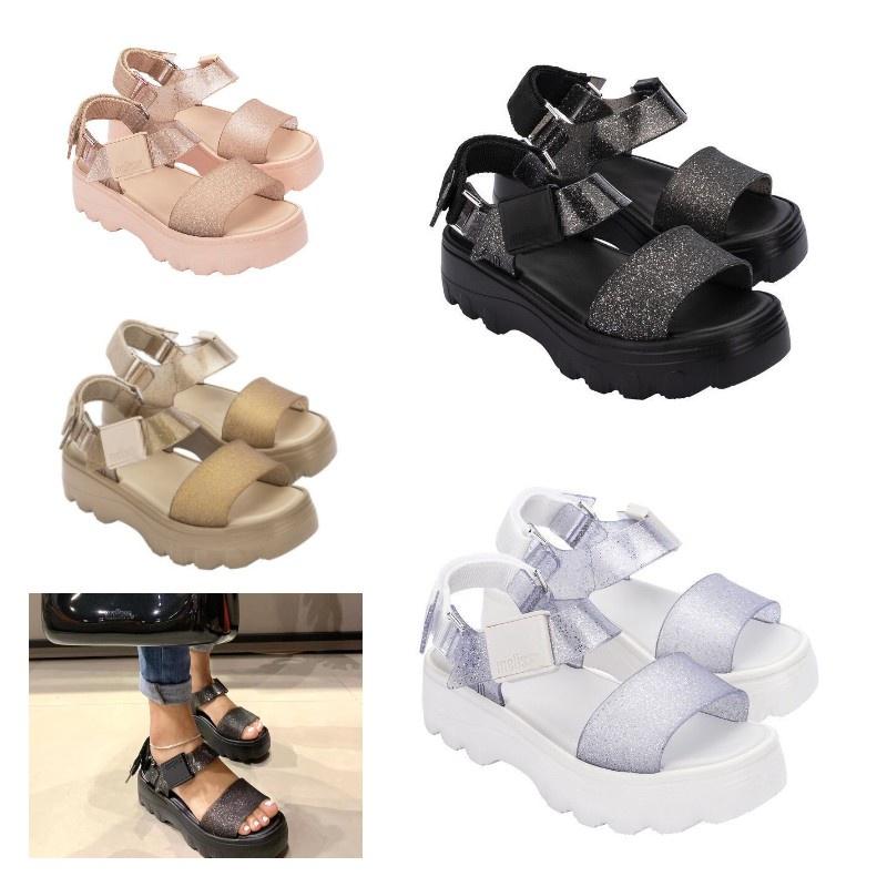 2023melissa Stylish Melissa Women's Flat Sandals With Chunky Soles And Trendy Wide Straps