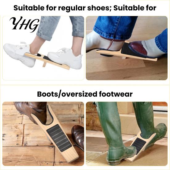 Pregnant Women Shoe Tool Boot Jack with Long Handle, Easy Removal Portable Shoehorn, Non-slip Grip Entryway Organizer Sturdy Iron Construction