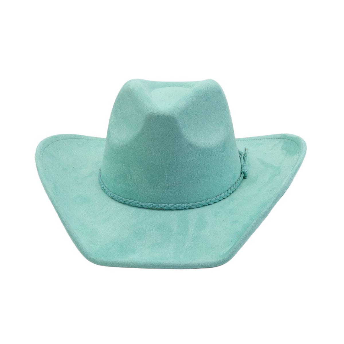 

Suede 9.5cm large brim classic western cowboy fedora hat men s and women s cowboy hats fashion new cowboy hats M56-58CM