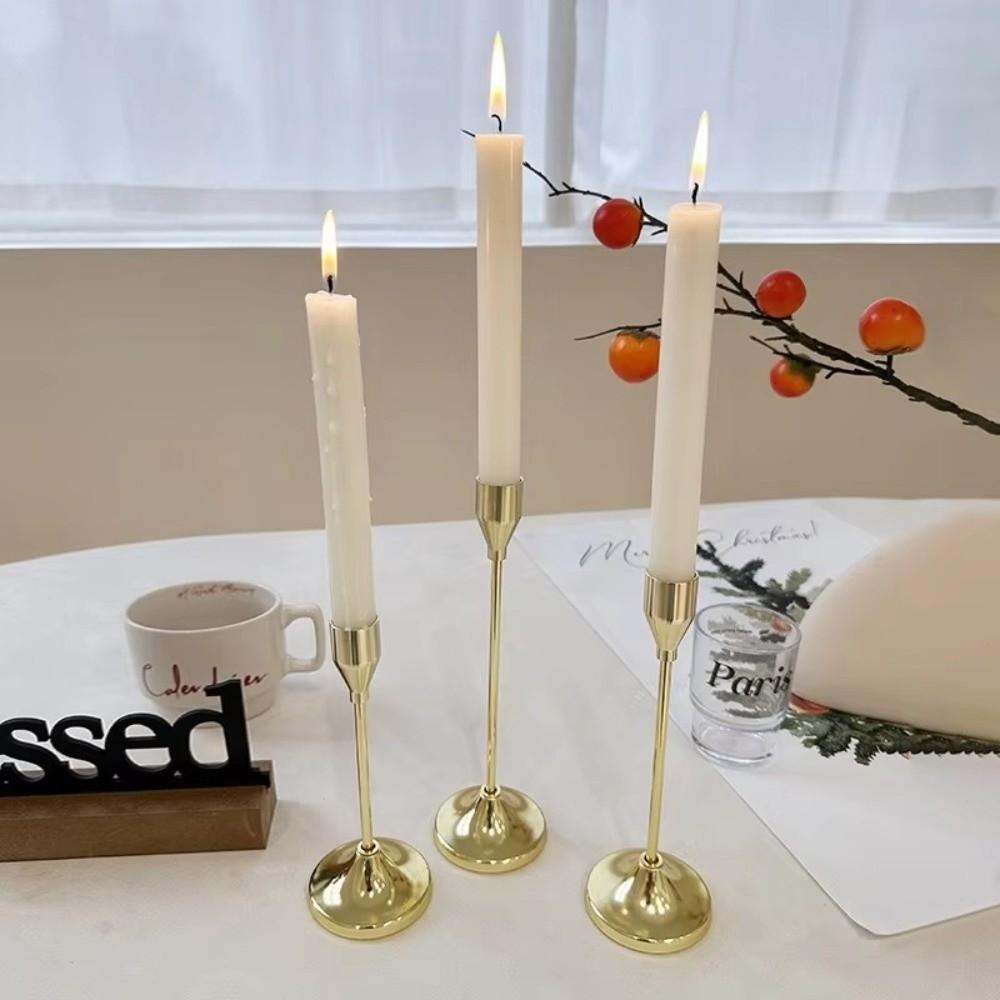 3Pcs/Set Minimalist Retro Style Candlestick Holder Metal Candlelight Dinner Props  Wedding