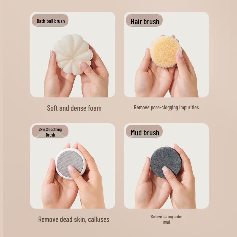 Ecoco Detachable 4-Piece Bath Brush Set