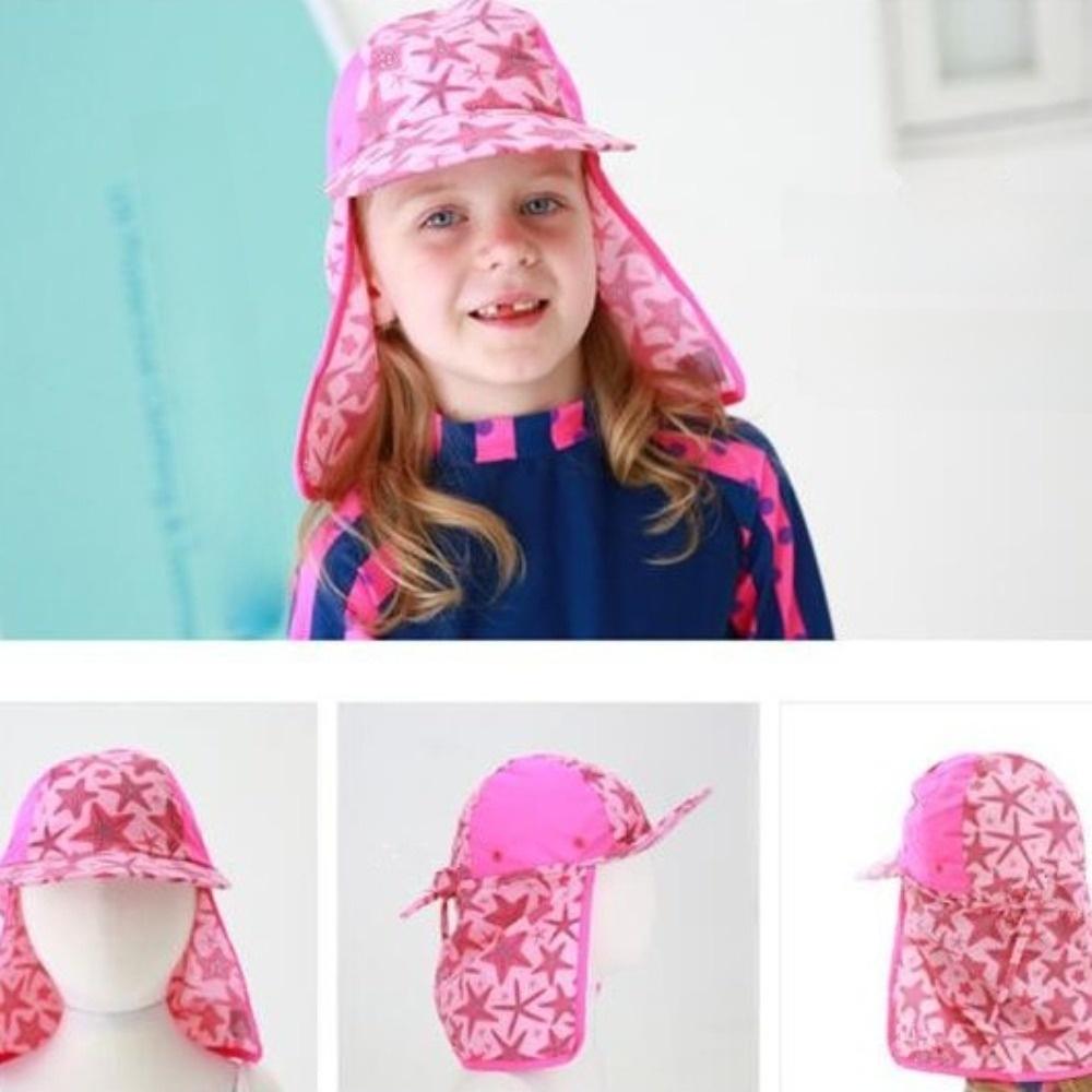 Flower Kids Beach Hat UV Protection Sunshade Swimming Cap Flap Cap Kids Sun Hat Swimming