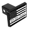 Plastic Trailer Hitch Cover with Black & White US Flag Design - Universal Fit