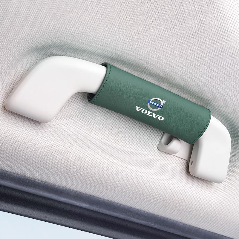 Leather Car Roof Armrest Handle Protection Cover Auto Interior For Volvo V60 V40 XC90 S60 C30 XC60 V50 V70 S90 AWD XC40 S80 V90