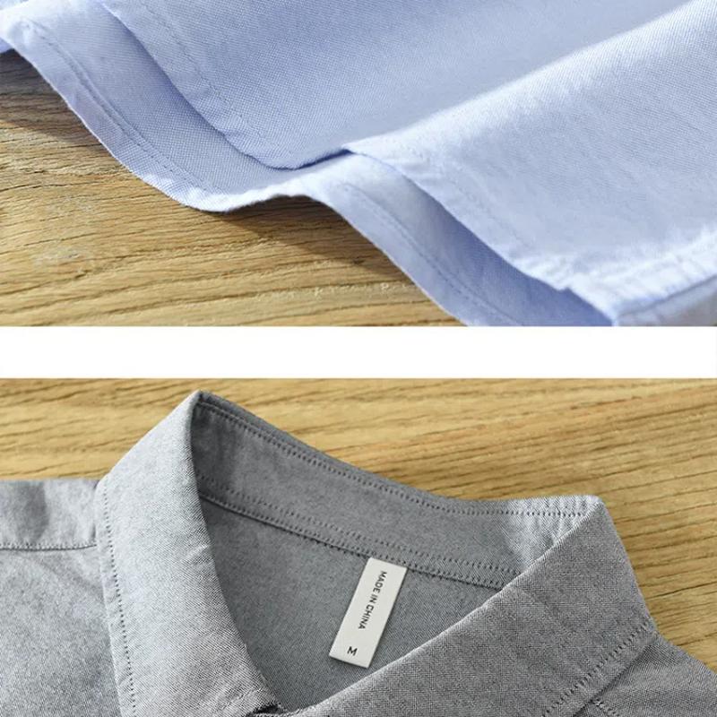 Korean Fashion Mens Long Sleeved Shirts Versatile Solid Color Classical Shirt 100cotton Men Clothing Casual Tops