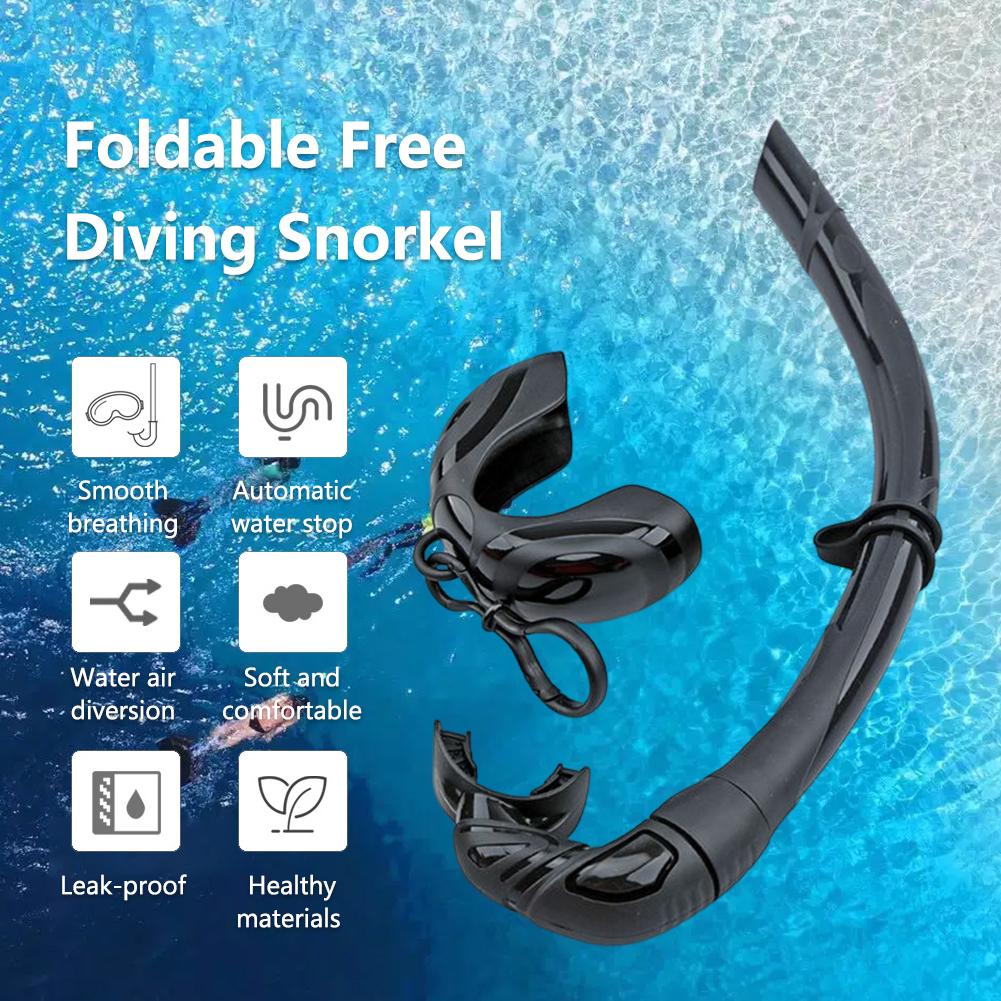 Diving Snorkel Waterproof Portable Foldable Multi-color Silicone Freediving Snorkel For Swimming Diving