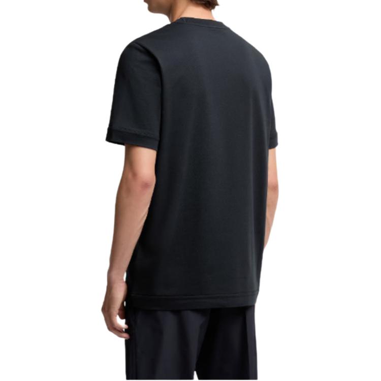Moncler Logo Patch Cotton Round Neck Loose T-Shirt Men Tops Navy-Blue K2-091-8C00037-8390T-778