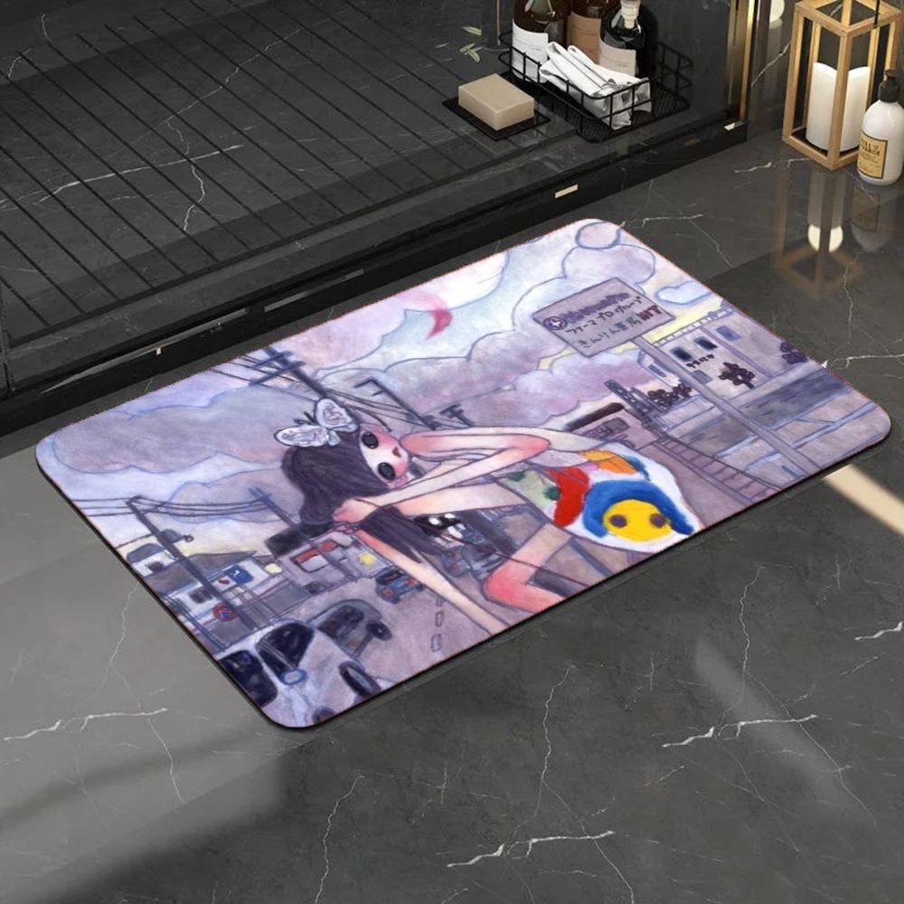 1 Stück Aya Takano Badezimmer Saugmatten Rutschfeste Matten Heimdeko Zubehör Teppiche Heimküche Bodenmatten