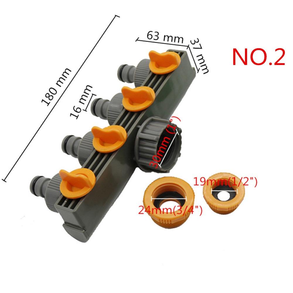 Drip Irrigation 4-Way Garden Tap Water Splitter Water Pipe 4 way Splitter Irrigation Valve Quick Connector Female 1/2 "3/4" 1"