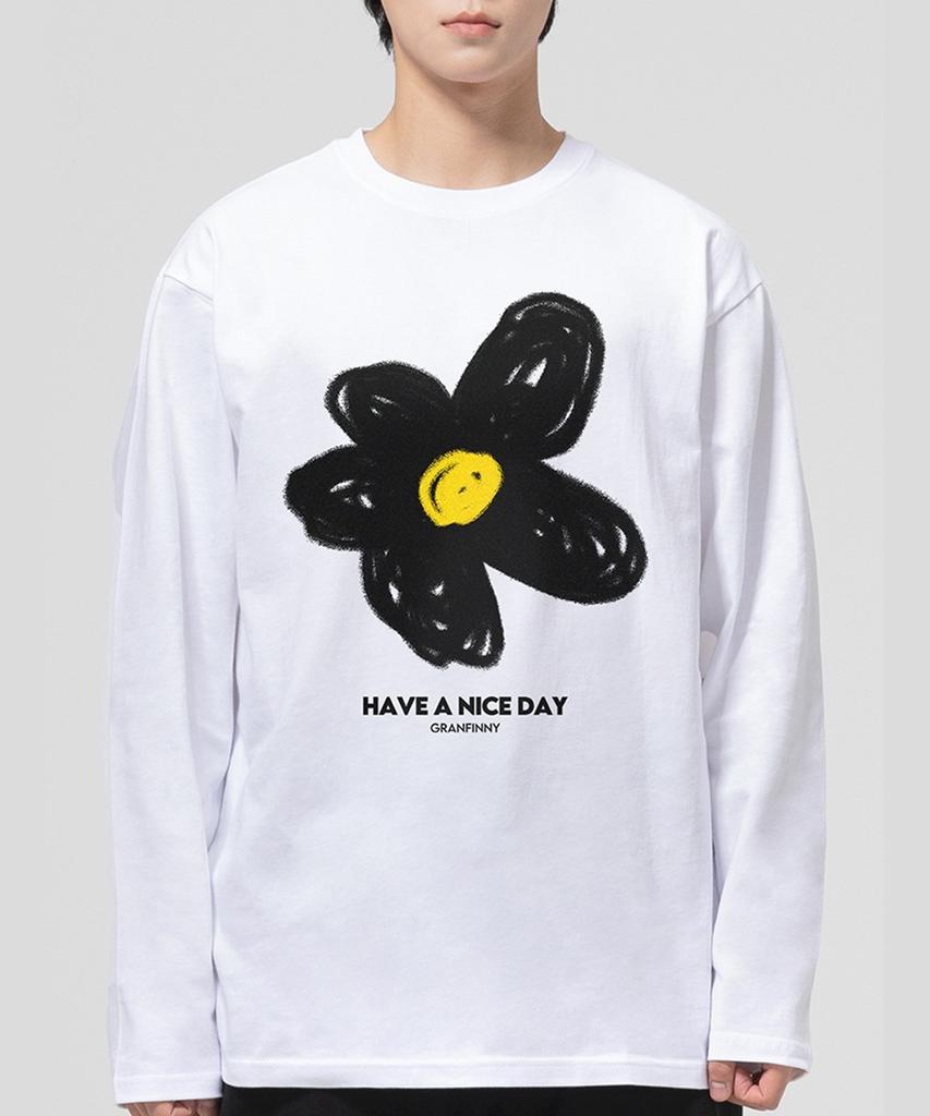 Geulaenpini Daisy Flower Regular Long Sleeve - White
