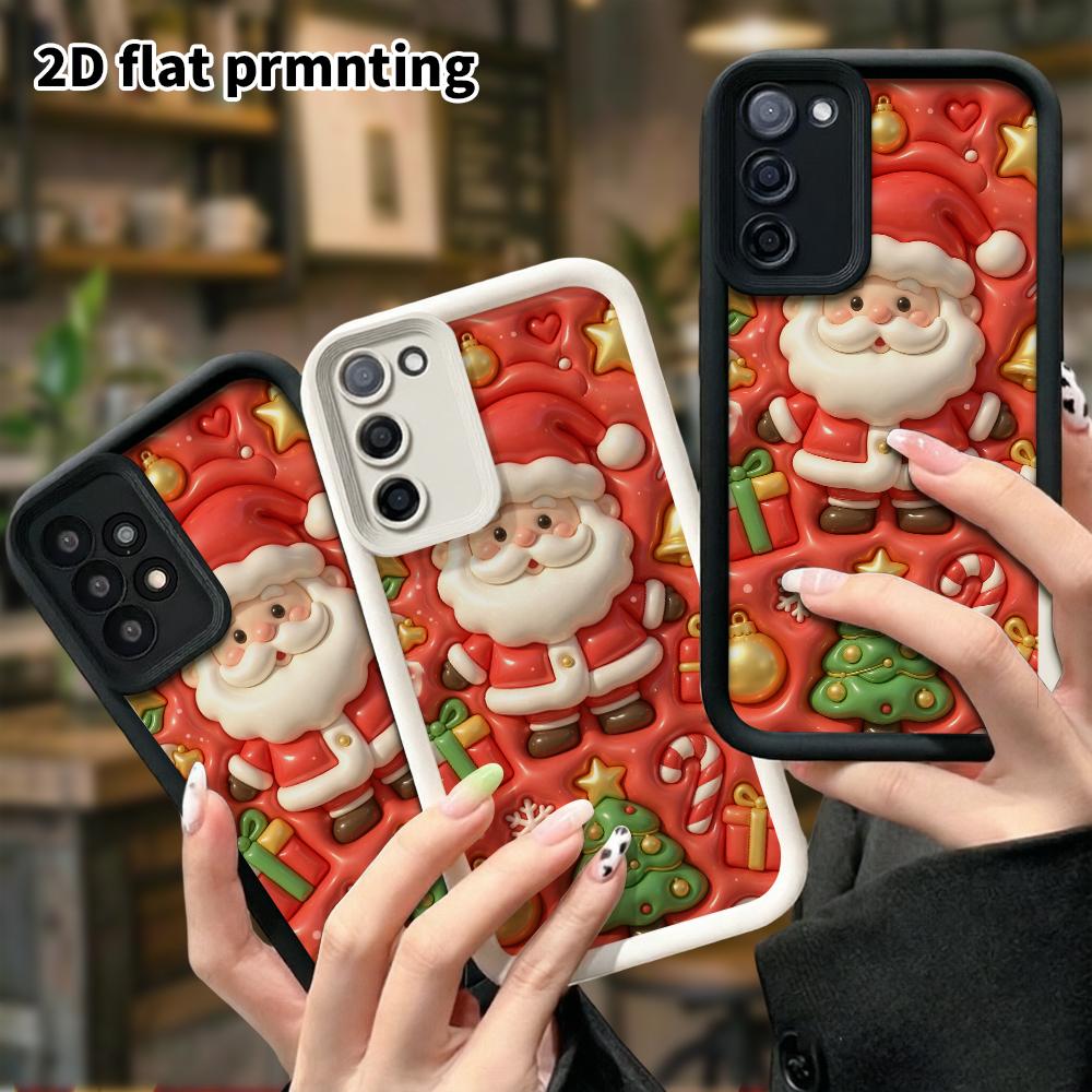 Phone case: 2D flat, suitable for Samsung Galaxy A34 A35 M05 M06 S20 S22 S21 FE Plus 5G protective case, Santa Claus, Christmas and Halloween, perfect