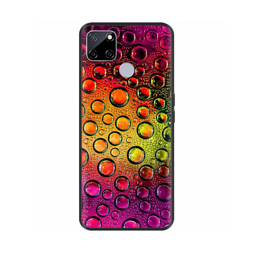 For Realme C25 Case C25s Soft Cute Cover for OPPO Realme C25Y C21Y Silicone Black TPU Phone Case For OPPO Realme C21 Flower Capa