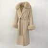 Woman Trend 2024 Autumn Winter 100% Double-sided Wool Coat Ladies Real Fox Fur Collar Detachable Long Coat