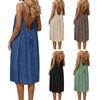 Vestito Cami Senza Schiena da Donna Estivo Senza Maniche Abito da Spiaggia con Spalline Sottili Ampio Svolazzante con Laccio sulla Schiena