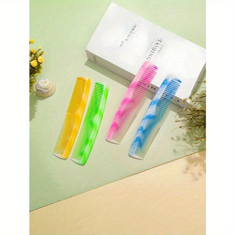 1/4 Pieces Pink Hair Comb Set - Multifunctional Hair Comb, Wide Tooth Comb, Fine Tooth Comb, Mouse Tail Comb And Double Headed Comb