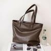 New Large-capacity Simple Tote Large Bag Casual Shoulder Bag Female Original Work and Class Commuting Soft Leather Bag
