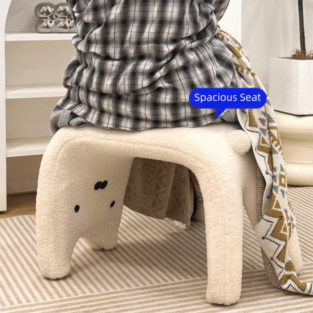 Armless Dressing Chair Plush Shoe Changing Stool Cream Style Makeup Stool  Makeup Room