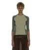PARTIMENTO WOMEN 18 Studded V-Neck Three-Quarter Sleeve Tee_Cream