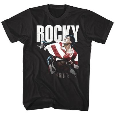 Rocky 4 Americký Hrdina Pánské Tričko Pruhy Vlajky USA Italský Hřebec Balboa Tričko Unisex Tričko