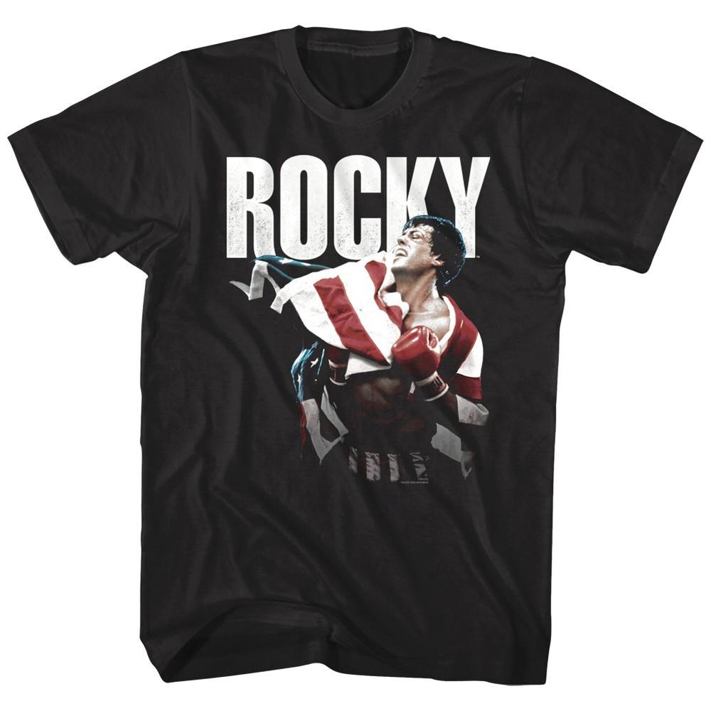 Rocky 4 American Hero Men s T-shirt Flag Stripes USA Italian Stallion Balboa Tee Unisex T-Shirt XXL
