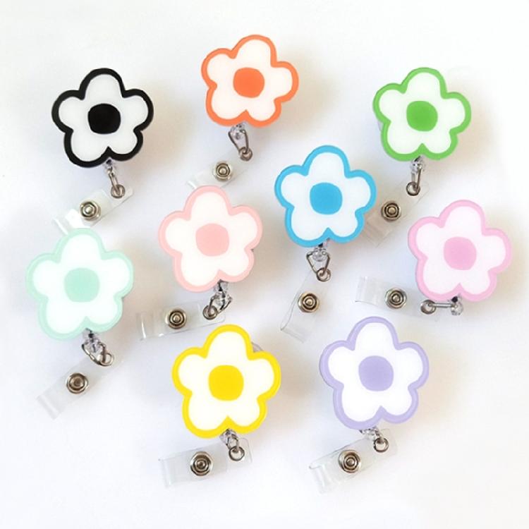 Flexible Rotating Card Holder With Vibrant Fashionable Petal Design Acrylic Construction And Adjustable Cord Length