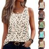 Womens Tank Tops Summer Sleeveless Tops Loose Button Shirts Neck Dress Casual Vest Clothes