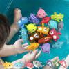 Baby Summer Cartoon Shark Water Play Toy with Wind Up Chain Outdoor Beach Swimming Clockwork Toys Baby Bathroom Toy for Children