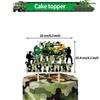 Militär Armee Thema Jungen Geburtstagsparty Dekorationen Camouflage Soldat Flugzeug Panzer Hintergrund Cartoon Luftballon Banner Kinderspielzeug Geschenk